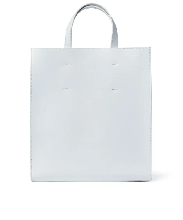 MSGM Tote Bag In Ecopelle Con Micrologo Embossed White Best