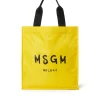 MSGM Tote In Nylon Signature Con Logo Pennellato Yellow Flash Sale