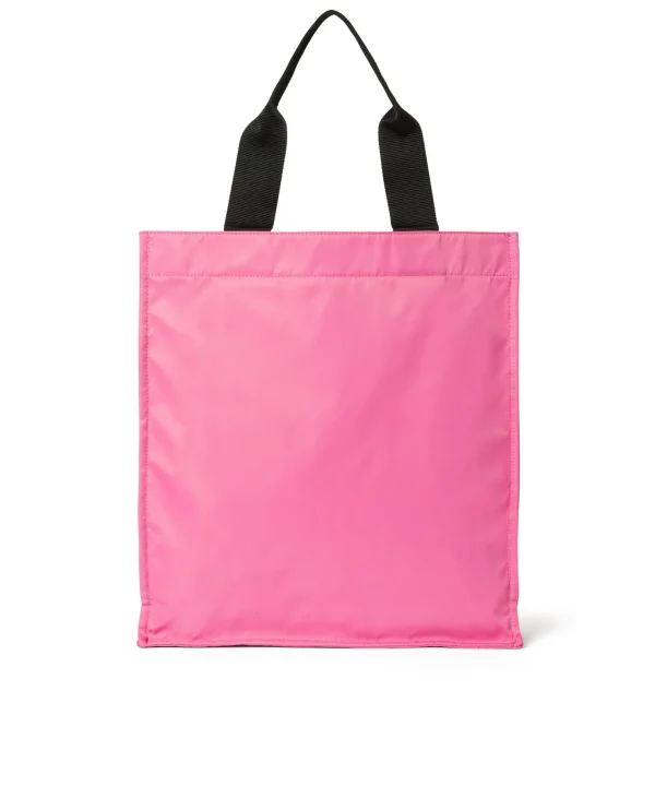 MSGM Tote In Nylon Signature Con Logo Pennellato Pink Fluo Store