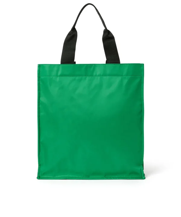 MSGM Tote In Nylon Signature Con Logo Pennellato Green Outlet