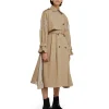 MSGM Trench Doppio Petto In Gabardina Con Dettagli In Rete Beige Cheap