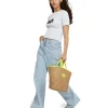 MSGM T-Shirt Crop In Cotone Con Lavorazione Punto Smock White Outlet