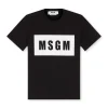 MSGM T-Shirt Girocollo Con Box Logo Black Best