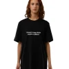 MSGM T-Shirt Girocollo Con Quote "Pensavo Fosse Amore Invece Era Milano" Black Best Sale