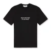 MSGM T-Shirt Girocollo Con Quote "Never Look Back It'S All Ahead" Black New