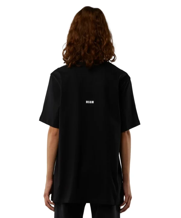 MSGM T-Shirt Girocollo Con Quote "Pensavo Fosse Amore Invece Era Milano" Black Best Sale