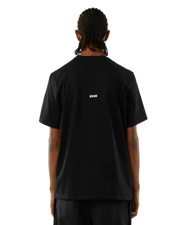 MSGM T-Shirt Girocollo Con Quote "Proibito" Black Cheap