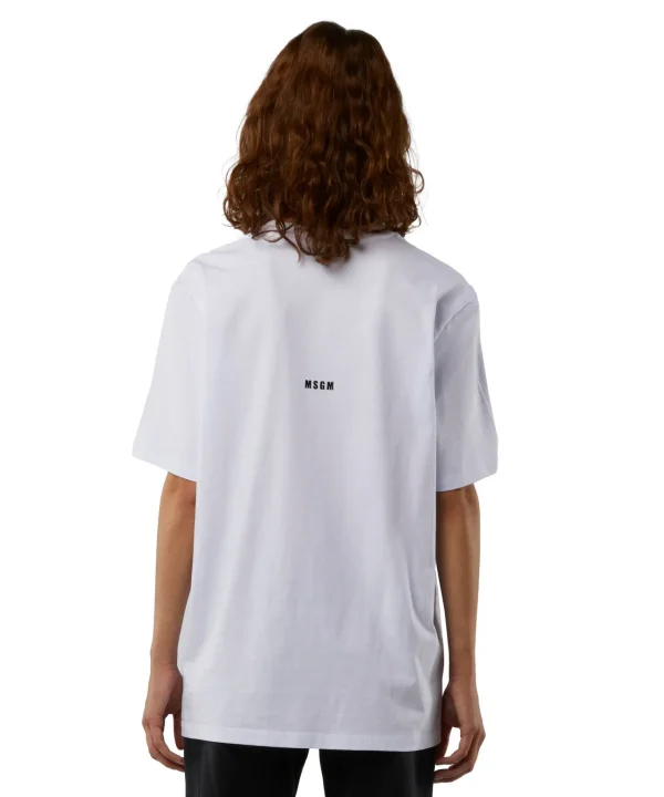 MSGM T-Shirt Girocollo Con Quote "Pensavo Fosse Amore Invece Era Milano" White Online