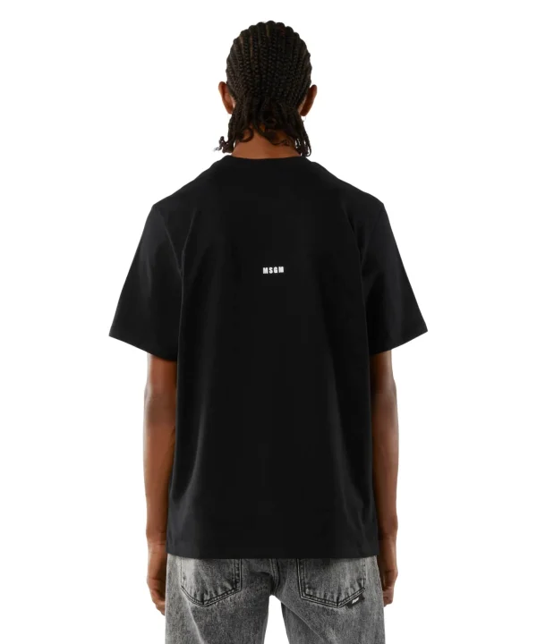 MSGM T-Shirt Girocollo Con Quote "Never Look Back It'S All Ahead" Black Best Sale