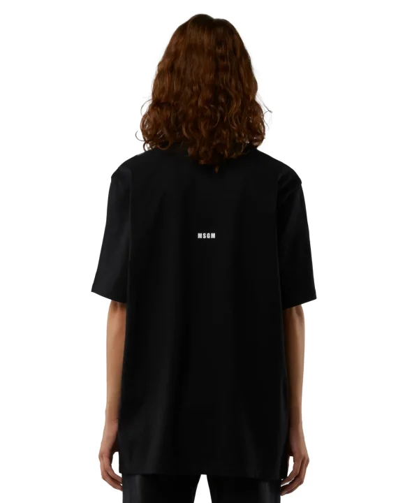 MSGM T-Shirt Girocollo Con Quote "Tempo Di Cambiare" Black Online