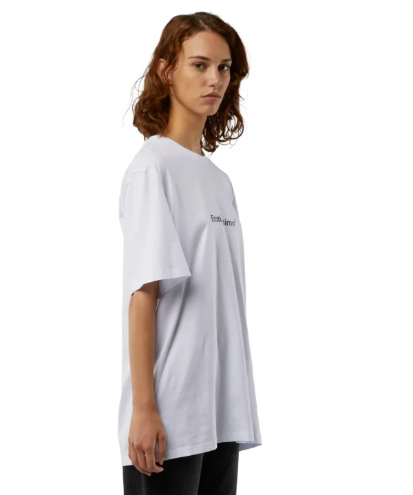 MSGM T-Shirt Girocollo Con Quote "Estati D'Animo" White Flash Sale