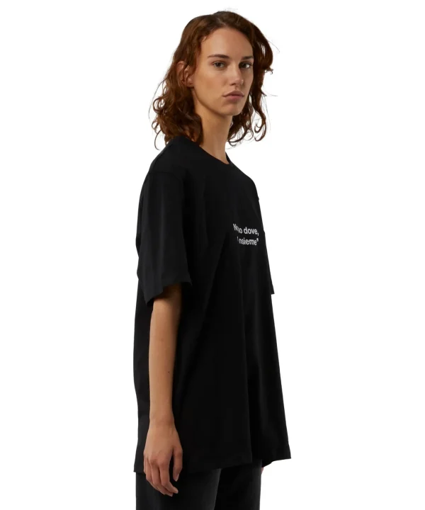 MSGM T-Shirt Girocollo Con Quote "Non So Dovema Insieme" Black Best