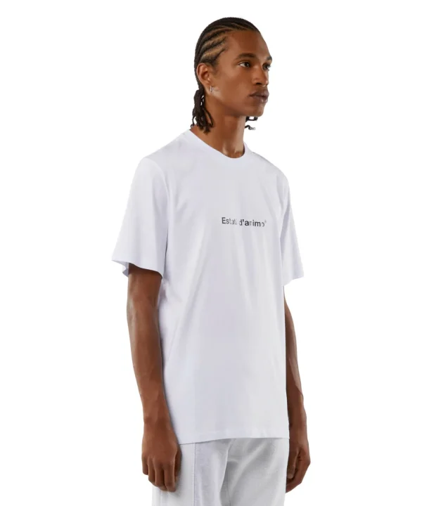 MSGM T-Shirt Girocollo Con Quote "Estati D'Animo" White Flash Sale