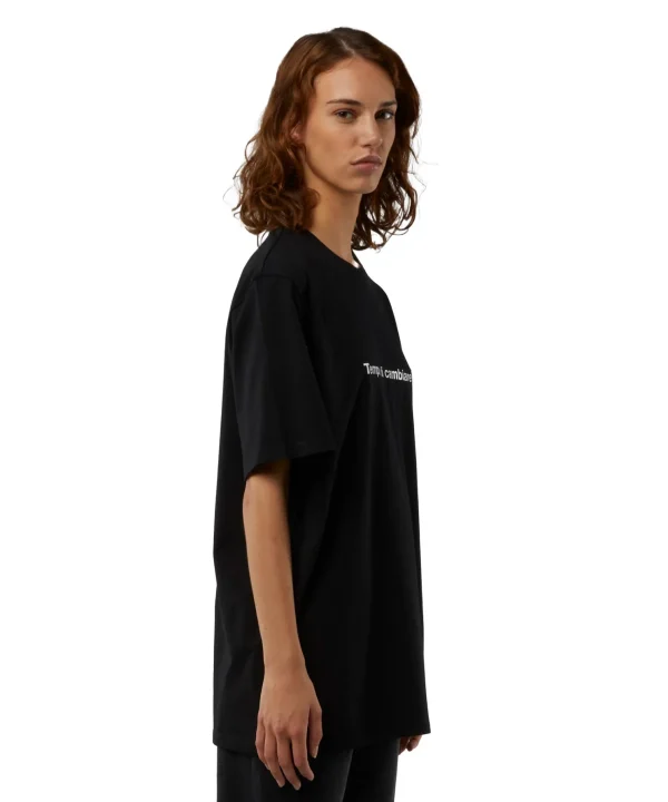 MSGM T-Shirt Girocollo Con Quote "Tempo Di Cambiare" Black Online