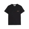 MSGM T-Shirt Girocollo In Cotone Con Logo Multicolor Corsivo Ricamato Black Fashion