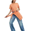 MSGM T-Shirt Girocollo In Cotone Con Micro Logo Orange Store