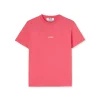 MSGM T-Shirt Girocollo In Cotone Con Micro Logo Fucsia New