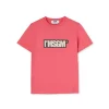 MSGM T-Shirt Girocollo In Cotone Con Logo "I'" Fucsia Online