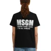 MSGM T-Shirt Girocollo In Cotone Con Logo E Quote Black Discount