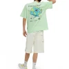 MSGM T-Shirt Girocollo In Cotone Organico Della Capsule Fantastic Green Light Green Hot