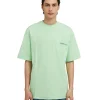 MSGM T-Shirt Girocollo In Cotone Organico Della Capsule Fantastic Green Light Green Cheap