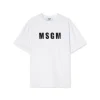 MSGM T-Shirt Girocollo In Cotone Con Logo White Flash Sale