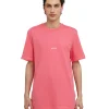 MSGM T-Shirt Girocollo In Cotone Con Micro Logo Fucsia Best Sale