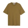 MSGM T-Shirt Girocollo In Cotone Tinta Unita Con Etichetta Con Logo Applicata Military Green Shop