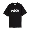 MSGM T-Shirt Girocollo In Cotone Con Nuovo Logo Pennellato Black Hot