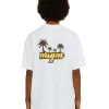 MSGM T-Shirt Girocollo In Cotone Con Logo Multicolor Corsivo Ricamato White Clearance