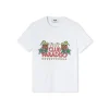 MSGM T-Shirt Girocollo In Cotone Tinta Unita Con Grafica "Club Paradiso" White Sale