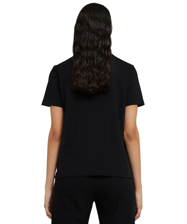 MSGM T-Shirt Girocollo In Cotone Con Micro Logo Black Best Sale