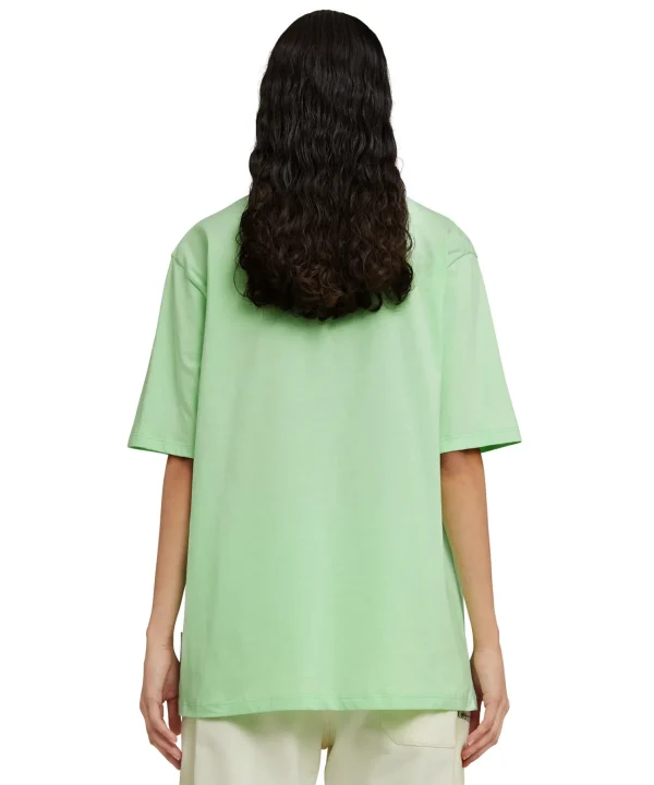 MSGM T-Shirt Girocollo In Cotone Organico Della Capsule Fantastic Green Light Green Clearance