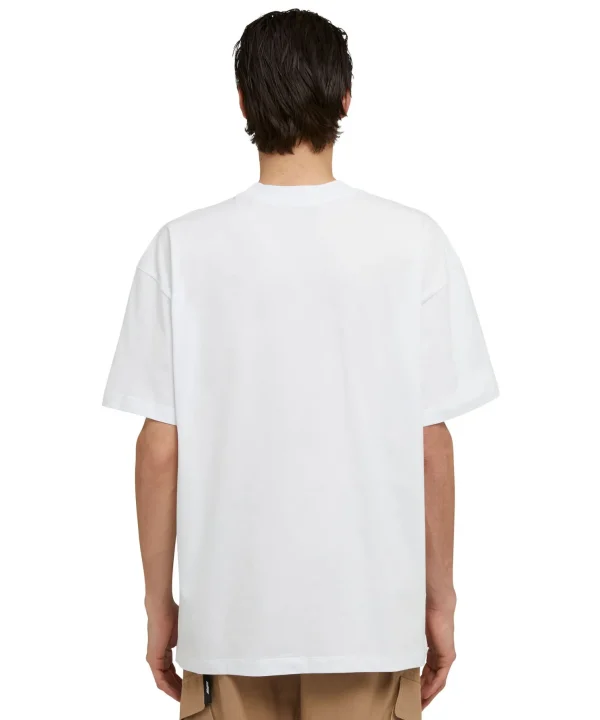 MSGM T-Shirt Girocollo In Cotone Con Logo White Flash Sale