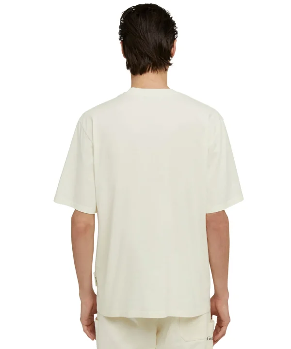 MSGM T-Shirt Girocollo In Cotone Organico Della Capsule Fantastic Green Cream Sale