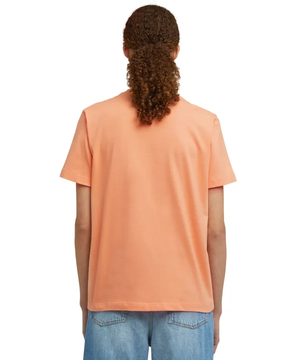 MSGM T-Shirt Girocollo In Cotone Con Micro Logo Orange Store