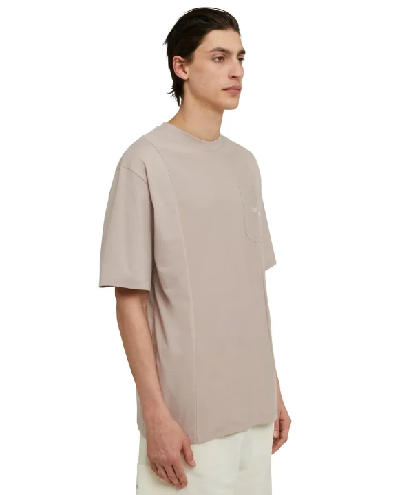 MSGM T-Shirt Girocollo In Cotone Organico Della Capsule Fantastic Green Beige Best