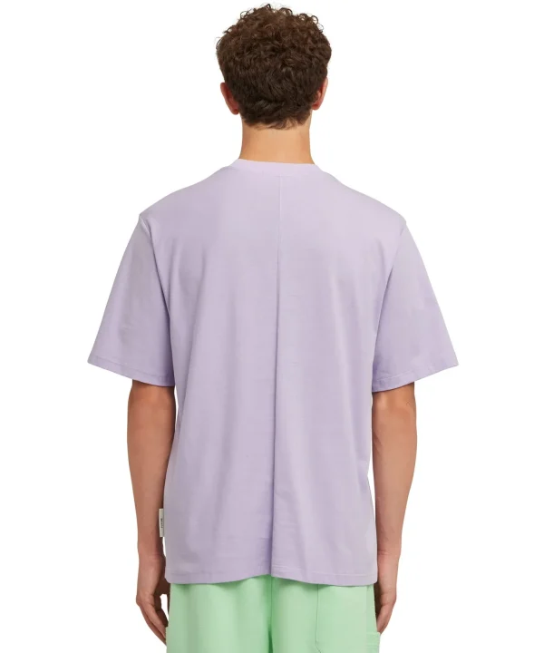 MSGM T-Shirt Girocollo In Cotone Organico Della Capsule Fantastic Green Lillac Online