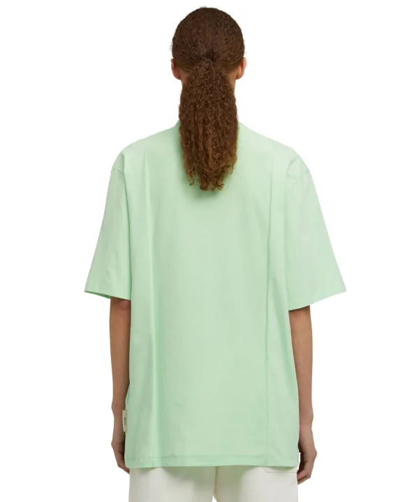 MSGM T-Shirt Girocollo In Cotone Organico Della Capsule Fantastic Green Light Green Fashion