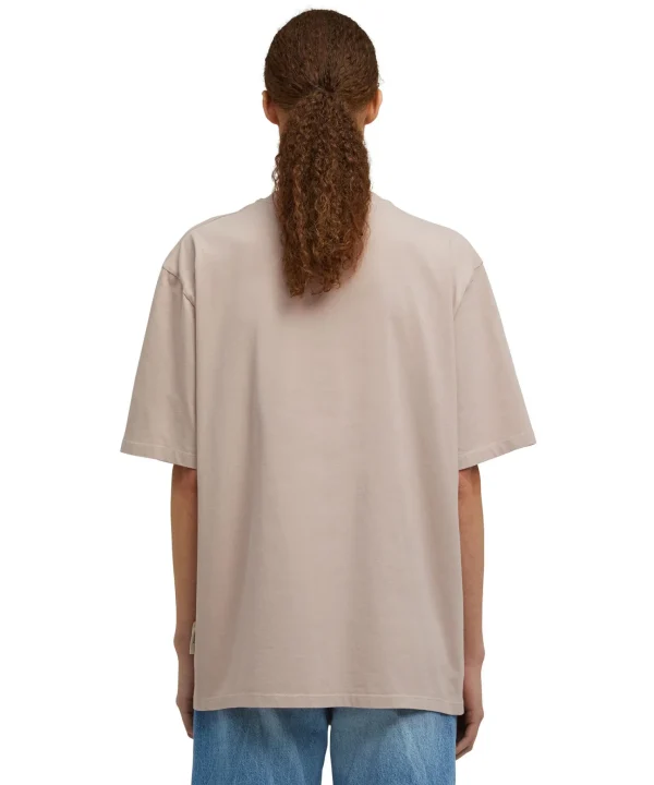 MSGM T-Shirt Girocollo In Cotone Organico Della Capsule Fantastic Green Beige Clearance