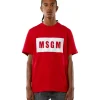 MSGM T-Shirt In Cotone Con Box Logo Red Clearance