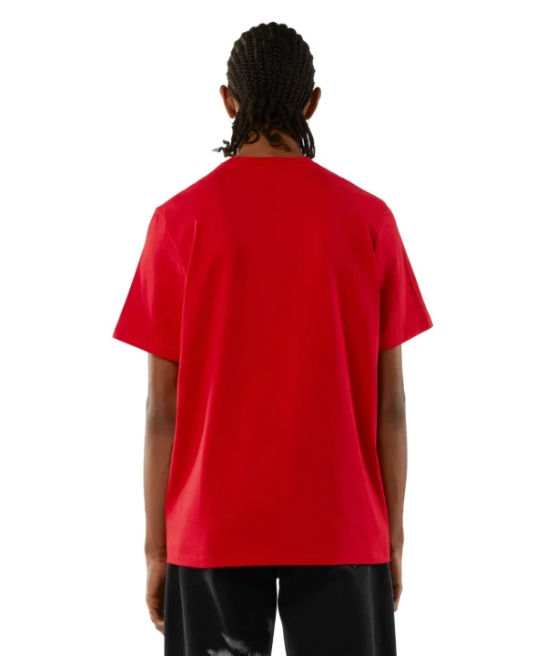 MSGM T-Shirt In Cotone Con Logo Pennellato Red Outlet